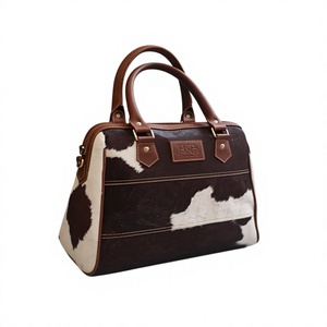 Girls Genuine Leather Clutch Vintage Style Candy Pattern Stripe Decoration Waterproof Zipper Closure 3L+ Capacity Lightweight - Product Image 1