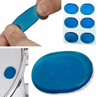 Amortiguadores de tambor Almohadillas de gel de silicona suave de un solo lado Reutilizables para tonos claros nítidos y control de tono en tambores y platillos