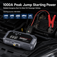 1000A 12V Car Jump Starter with Built-in Air Compressor, 140PSI Tire Inflator, 6000-12000mAh Battery Booster, for Sedan SUV MPV