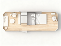 M7 Maison Capsule Modulaire Intelligente Préfabriquée Portable et Démontable de 20/40 pieds pour Hôtel, Résidence ou Parc Extérieur