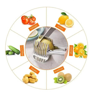 Wholesale <b>Kitchen</b> <b>Gadgets</b> Stainless Steel Onion Holder Potato Tomato Slicer Vegetable Fruit Cutter Safety Cooking <b>Tools</b> - Product Image 5