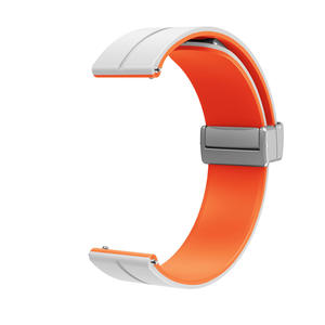 <span class=keywords><strong>Correa</strong></span> de silicona con hebilla plegable magnética de metal de doble color mejorada de 20mm y 22mm para Huawei GT Samsung <span class=keywords><strong>Garmin</strong></span> Huami Watch Access - Product Image 5
