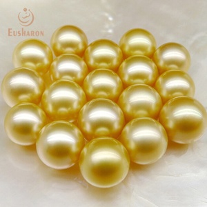 11-12มม. AAA น้ำทะเลธรรมชาติสีทองทะเลใต้ไข่มุกร่วง
