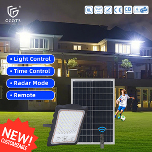 Solar <b>Flood</b> <b>Light</b> with Motion Sensor <b>Light</b>-controlled Time-controlled Remote-controlled Aluminum IP65 Outdoor for Stadiums - Product Image 1