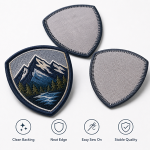 Parche Bordado Personalizado en Forma <span class=keywords><strong>de</strong></span> Escudo, Etiqueta con Logotipo para Uniforme, Gorra, Bolsa, Alta Densidad, Proveedor <span class=keywords><strong>de</strong></span> Fábrica, Venta al Por Mayor - Product Image 4