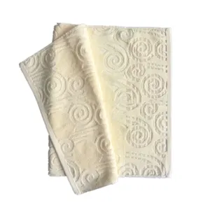 Hand/Guest towel with embossed custom design mixed gold wire