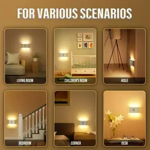 Bewegingssensor Led Nachtlampje Draadloze Magnetische 2700K 0.2W Type-C Opladen Abs 300amh Muur Slimme Slaapkamerverlichting Gangbed - Product Image 6