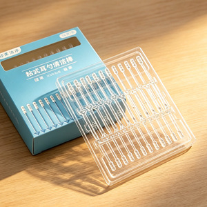 Sticky Ear Cleaning <b>Sticks</b> Adhesive Cotton Swabs Disposable Ear Picks Box Of 24 For Adults Transparent Plastic - Product Image 2