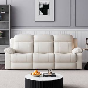 เก้าอี้ปรับเอนไฟฟ้าแบบสามที่นั่ง โซฟาหนัง 3 ที่นั่ง พร้อมมอเตอร์แยกอิสระ สำหรับผู้สูงอายุและการใช้งานโฮมเธียเตอร์ - Product Image 3