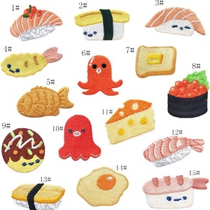 En gros, Patch Sushi, Badge Brodé Alimentaire Mignon, Applique Thermocollante Personnalisée Kawaii Crevette, pour Vêtements, Sacs, Chapeaux, DIY, Thème Café Japonais - Product Image 3