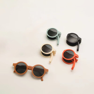 Lunettes <span class=keywords><strong>de</strong></span> <span class=keywords><strong>soleil</strong></span> à la mode pour enfants PC <span class=keywords><strong>Beige</strong></span> Orange pour garçons et filles crème solaire pliante confortable - Product Image 3