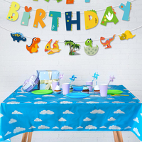 Nappe de fête bleu ciel nuage blanc, couverture de table en plastique réutilisable, rectangulaire, imperméable, décoration de banquet