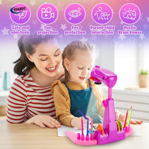 Proiettore di disegno giocattoli Smart proiettore con 32 cartoni animati e 12 pennelli di colore per i bambini imparare il tavolo da disegno per i bambini - Product Image 3