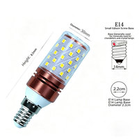 Ampoule en forme de maïs en aluminium E14/E27, 3 couleurs, avec interrupteur mural, lumière froide/chaude. Utilisation résidentielle Convient aux lustres, lampes murales/de table et luminaires