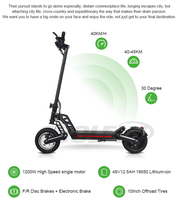 Scooter Eléctrico Plegable de Dos Ruedas con Motor Dual de 1200W, Neumáticos Anchos de 10 Pulgadas, Batería de Litio Extraíble de 20Ah para Adultos