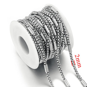 Chaîne ronde en acier inoxydable plaqué or 18 carats PVD avec espaceur tubulaire |   Vendu au mètre pour la fabrication de colliers et de bracelets - Product Image 6