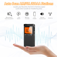 Radio-réveil numérique AM/FM avec alerte météo NOAA, recherche automatique, fonction de stockage et de snooze, radio de poche