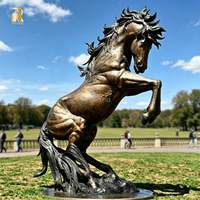 Statue de cheval en bronze de grande taille RELONG, sculpture de chevalier en métal, style européen, durable pour l'extérieur, le parc, le jardin