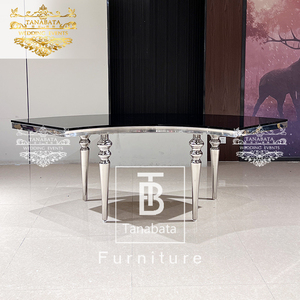 Sang trọng bạc khung thép không gỉ Vòng Serpentine bàn đám cưới - Product Image 4