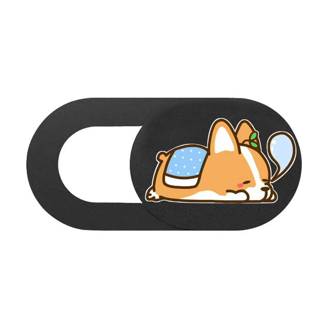 Cute Corgi Patterns Webcam Cover Slide WebCamera Cover ForTesla Model3 Webcam Privacy Coverook Pro Laptops Smartphone Mac PC