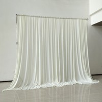 Rideau de fond de scène pour fête en gros, décoration de scène de mariage, rideau en tissu extensible en soie de lait, fond de scène en tissu extensible