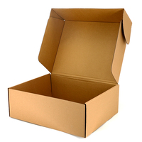 Boîte d'expédition en carton ondulé pliable écologique, logo personnalisé, boîte d'emballage pour chaussures en carton kraft brun, emballage plat