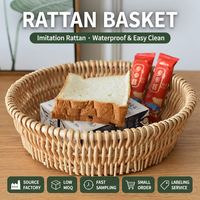 Panier de rangement multifonction en plastique fait main, petit format, pour fruits, bonbons, snacks, panier tressé pour pains vapeur, usage domestique, 301-400ml