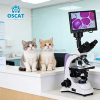 OSCAT Veterinary Medical Equipment Trinocular Microscope with 12 Inch Display 5MP HD Imaging for Pet Diagnosis Lab
