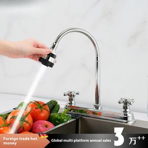 Grifo moderno de doble manija giratorio de 360 grados con interfaz dual para el hogar, cocina, fregadero de cocina, grifo mezclador para cocina de <span class=keywords><strong>Amazon</strong></span> - Product Image 3