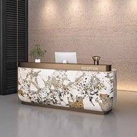 Comptoir de réception d'hôtel moderne en bois, comptoir de caisse pour salon de beauté, comptoir de bar pour magasin de vêtements, comptoir pour clinique médicale, esthétique et dentaire