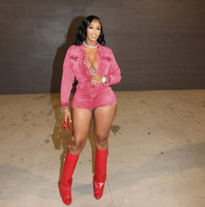 Combinaisons tendance pour femmes en denim extensible skinny taille haute décontractées d'été Y2k - Product Image 5