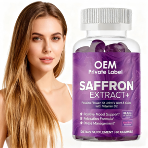 Gomitas de Azafrán con GABA y Hierba de San Juan, Suplemento Profesional de Fábrica Más Vendido, para Apoyo de Belleza y Uso en Adultos - Product Image 1