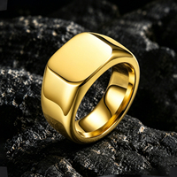JLM Großhandel Premium Hochglanzpolierter Blanko Quadratischer Vintage Eternity Ring Unisex Tägliches Tragen Massiver Ring Hochzeits-Pinky-Schmuck