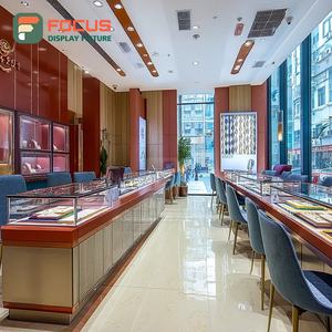 Comptoir de présentation de bijoux minimaliste avec panneau en verre trempé, meuble de boutique pour bijoux - Product Image 1