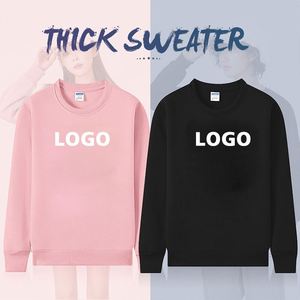 Mens Cotton Sweatshirt White Crewneck Pullover <b>Hoodie</b> Custom Logo <b>Plain</b> Dyed Plush Heavyweight Streetwear Wholesale - Product Image 2