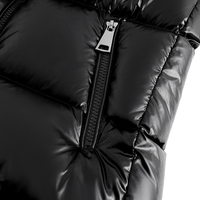 Stand Rembourrage Bulle Hiver Col Léger Gilets Femmes Solide Fermeture Éclair Manteaux Taille Haute Gilets Avec Capuche