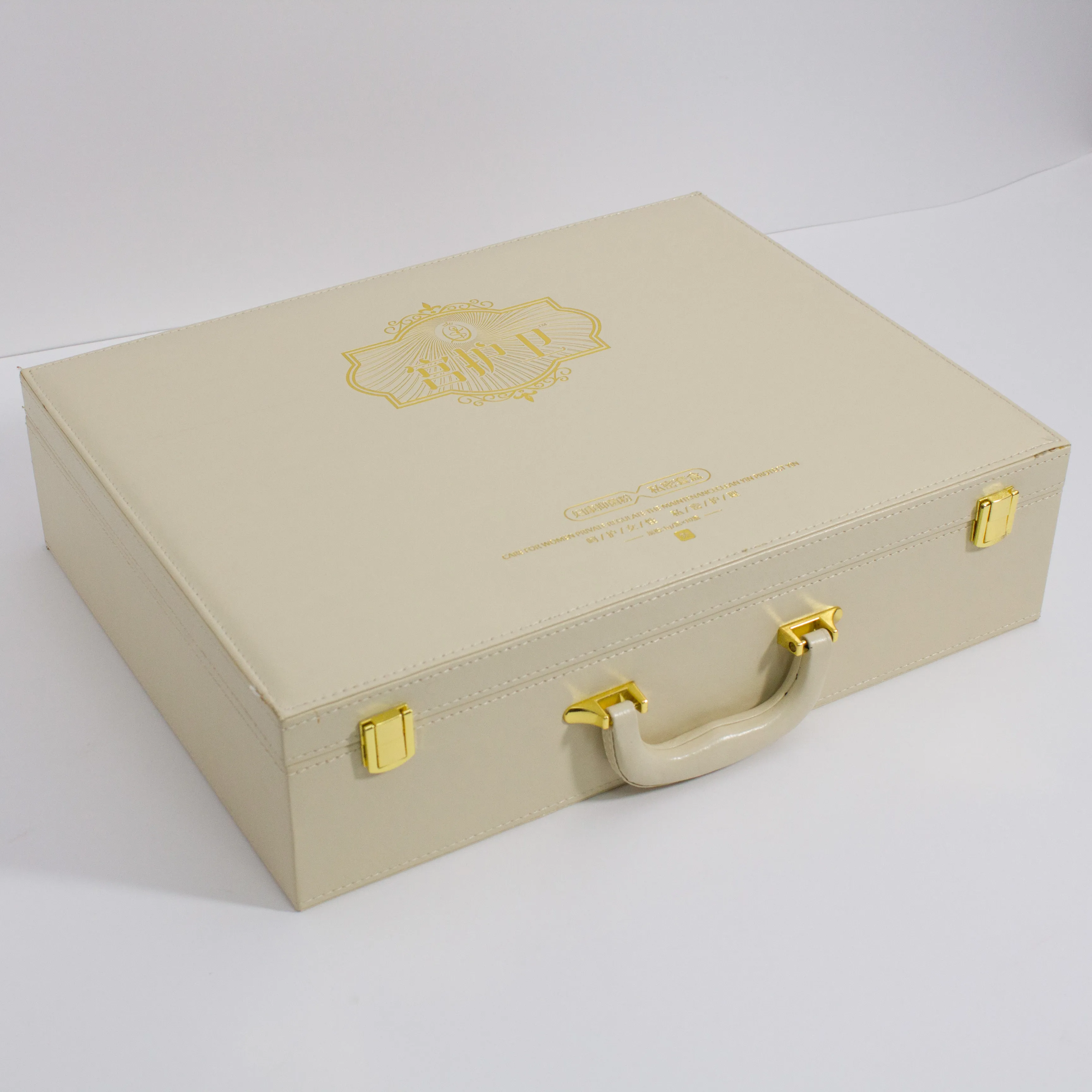 Luxe Custom Logo Premium Geschenkdoos Lederen Huidverzorgingsset Cosmetische Case Clips Box Supplement Geschenkdozen