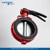 Vanne papillon à levier à vis sans fin certifiée CE Carter, siège souple EPDM/NBR, en acier inoxydable WCB/DI
