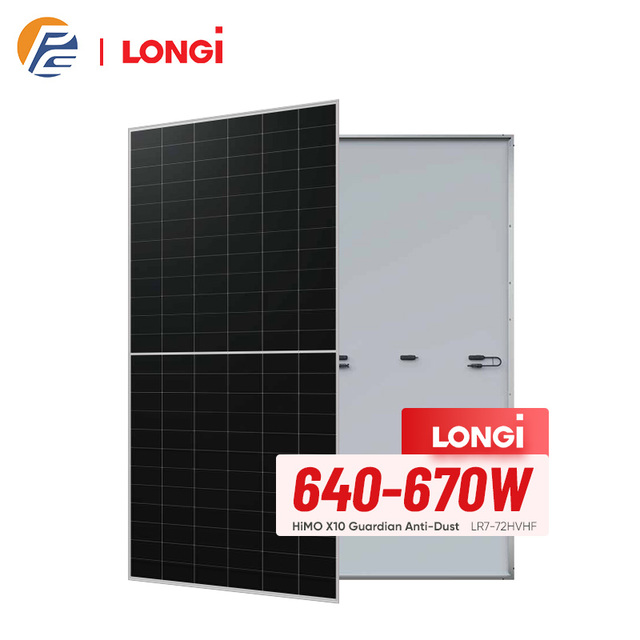 Longi Hi-Mo X10 Bifacial N-Type Topcon Half Cell Solar Panel 640W 650W 655W 660W 670W Photovoltaic Panels with TUV/CE Hjt Panels