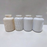 Vase à fleurs en verre nordique en gros pour la maison, mariage, bouteille décorative créative et unique, vase en verre 180ml 6oz