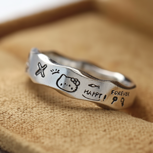 Vendita calda anelli regolabili da donna di tendenza di lusso placcato oro rosa stella ragno e semplice intarsio carino all'ingrosso - Product Image 1