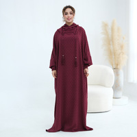 Abaya de mariage élégante à pois multicolores 2026, longue, à manches longues, modeste, pour la prière islamique musulmane