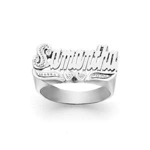 Anillo Personalizado con Grabado de Letra y Corazón, Anillo de Plata u Oro con Nombre Grabado, Diseño de Joyería, Gran Venta <span class=keywords><strong>2021</strong></span> - Product Image 2