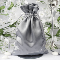 Sac cadeau en Satin avec Logo imprimé personnalisé, petite pochette en soie avec cordon de serrage