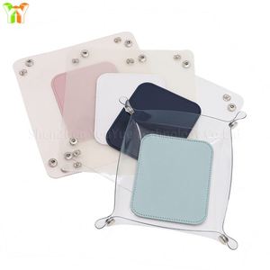 ถาดใส่ของอเนกประสงค์แบบพับได้ ทำจากหนัง PU และ PVC พร้อมกระดุมแป๊ก สำหรับวางกุญแจและของใช้ในทางเข้าบ้าน - Product Image 2