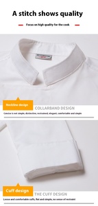 Uniformes de Chef Premium de Alta Gama, Chaquetas de Chef Transpirables de Poliéster/Algodón de Manga Larga, Unisex, para Uso en Restaurantes y Bares |   Otoño Invierno - Product Image 2