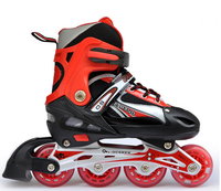 Patins à roulettes noir blanc réglable patins à roues alignées à cadre en alliage d'aluminium