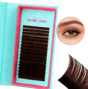 Наращивание ресниц LasheX: отдельные пучки, объемные, коричневые, темно-коричневые, мягкие шелковые ресницы в палетке - Product Image 2