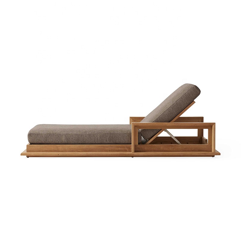 All weather outdoor furniture solid wood teak lounge swimming pool lounge chaise