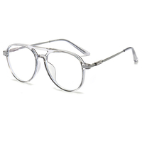 Lunettes de lecture anti-lumière bleue unisexe HY2412, 1 pièce, métal rouge fin, pour hommes et femmes, force 1.0-4.0, gris